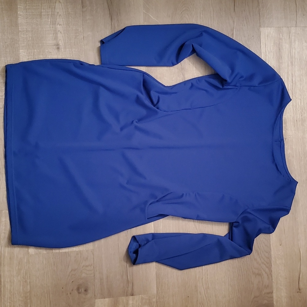 Long Sleeve Blue Dress with Pockets